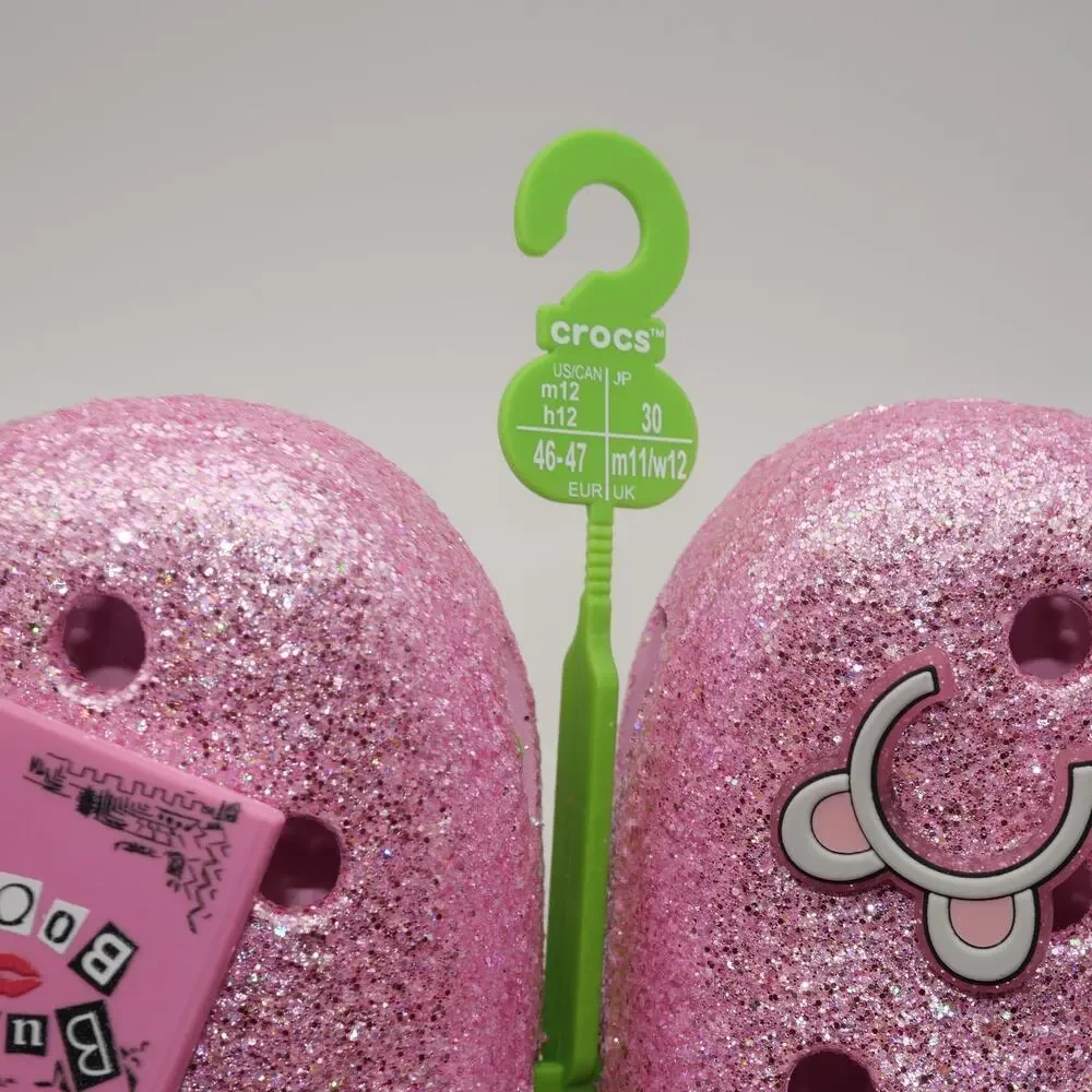 New Crocs Mean Girls Classic Clogs Sandals Pink Glitter Men's 12 Women's 14 - Picture 12 of 13